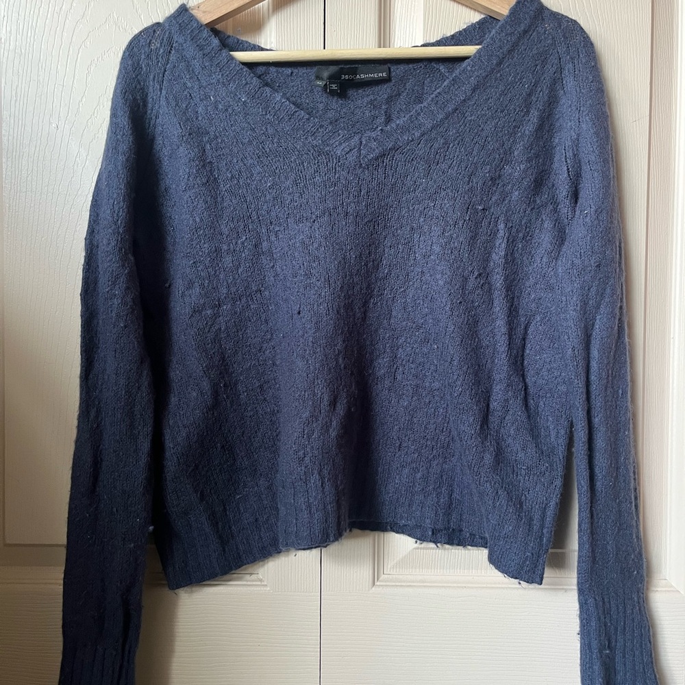 360 Cashmere Deep Blue Knit Top
